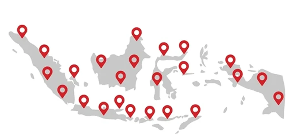 Peta lokasi pekerjaan yang ditampilkan pada website Aqushield