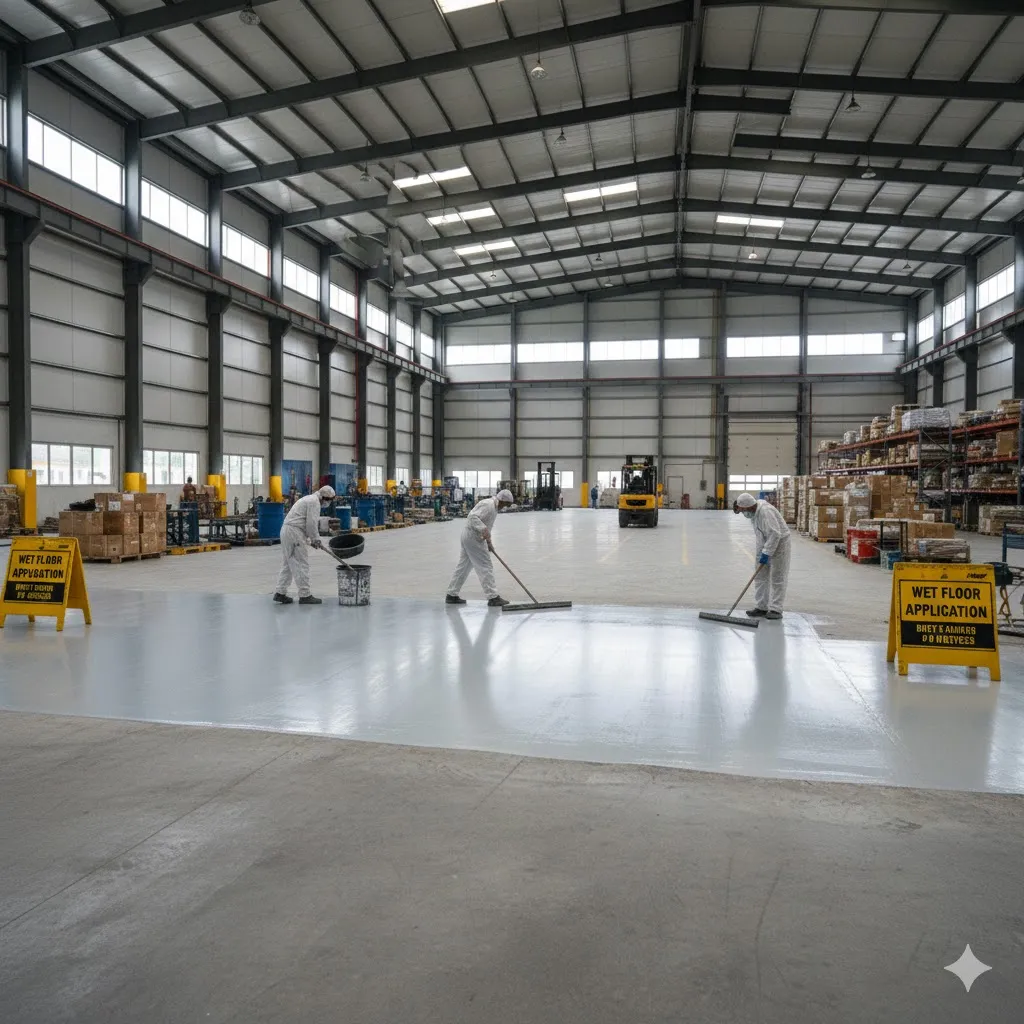 Lantai area gudang dan pabrik dari dokumentasi Aqushield