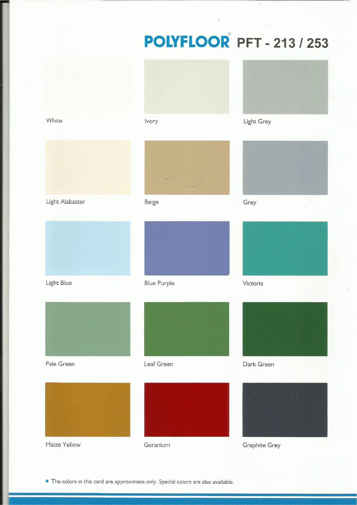 Katalog Warna Epoxy Lantai Propan Polyfloor