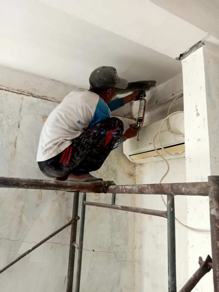 pekerjaan injeksi beton gersik rumah