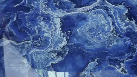 Epoxy Lantai Marmer Motif Blue Ocean