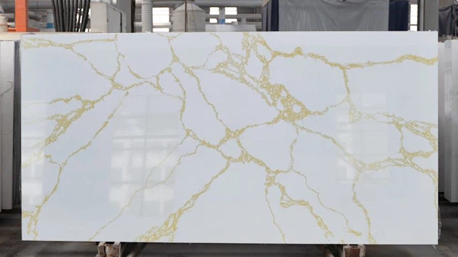Epoxy Lantai Marmer Motif Gold Vein