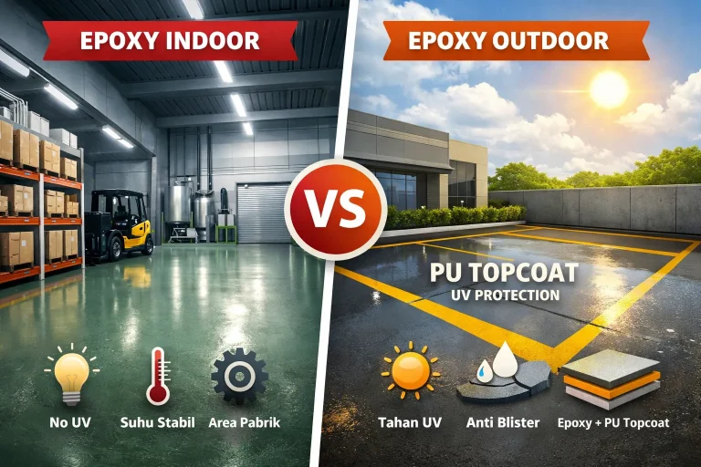 epoxy lantai Indoor vs outdoor
